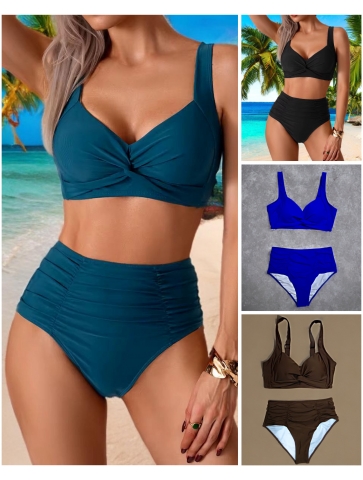 Costum de baie cu slip inalt, efect modelator 04