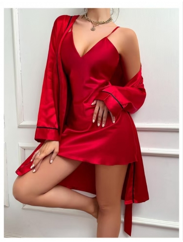 Set halat si rochie din saten 05