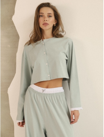 Pijama din bumbac 06, verde