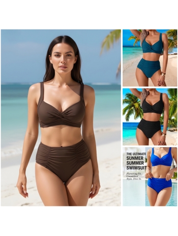 Costum de baie cu slip inalt, efect modelator 04