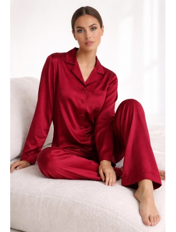 Set bluza si pantaloni lungi din matase naturala 100%