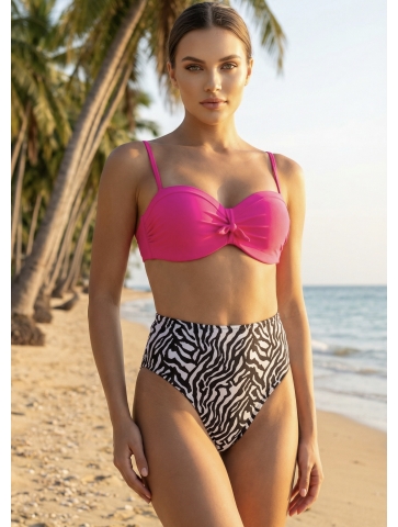 Costum de baie cu burete si slip inalt 04