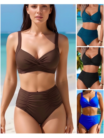 Costum de baie cu slip inalt, efect modelator 04