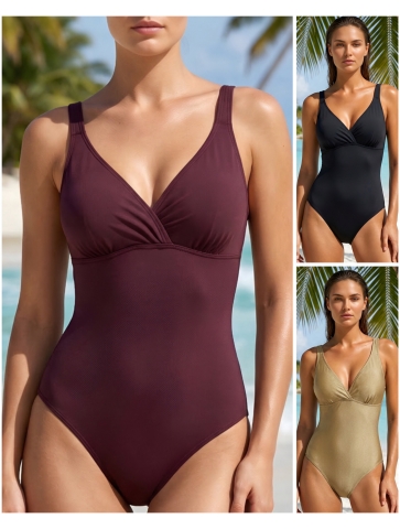 Costum de baie intreg cu efect modelator 10, maro